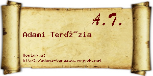 Adami Terézia névjegykártya